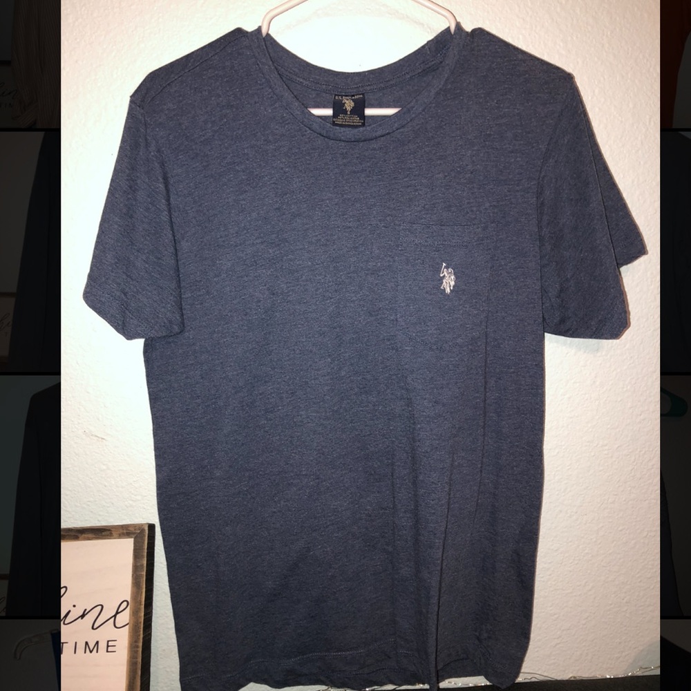 heathered navy polo w/ frocket (men’s s)